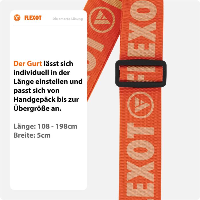 Flexot Koffergurt mit Clip-Schnalle (Farbauswahl)