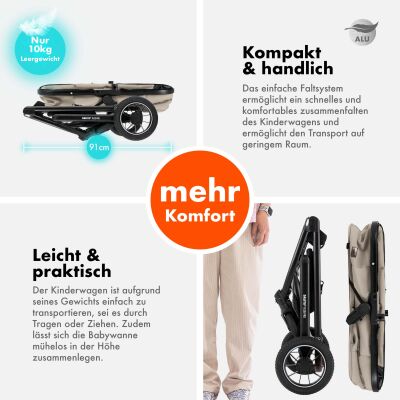 Daliya® FLEXI-PRO M 2in1 Kinderwagen & Buggy (Farbauswahl)