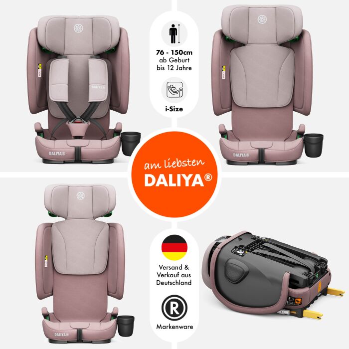 Daliya® JOYMAX i-Size Kinderautositz 76-150cm (Rosa)